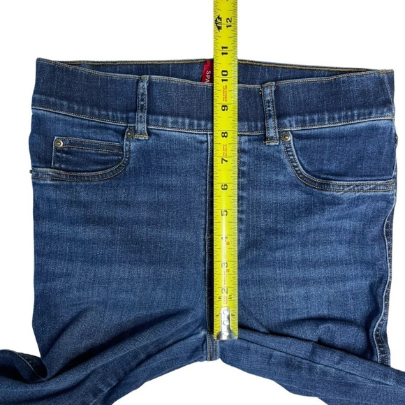 SPANX Women’s Pull On Flare Jean in Medium Dark Wash with Raw Hem Size Small P - Picture 5 of 11